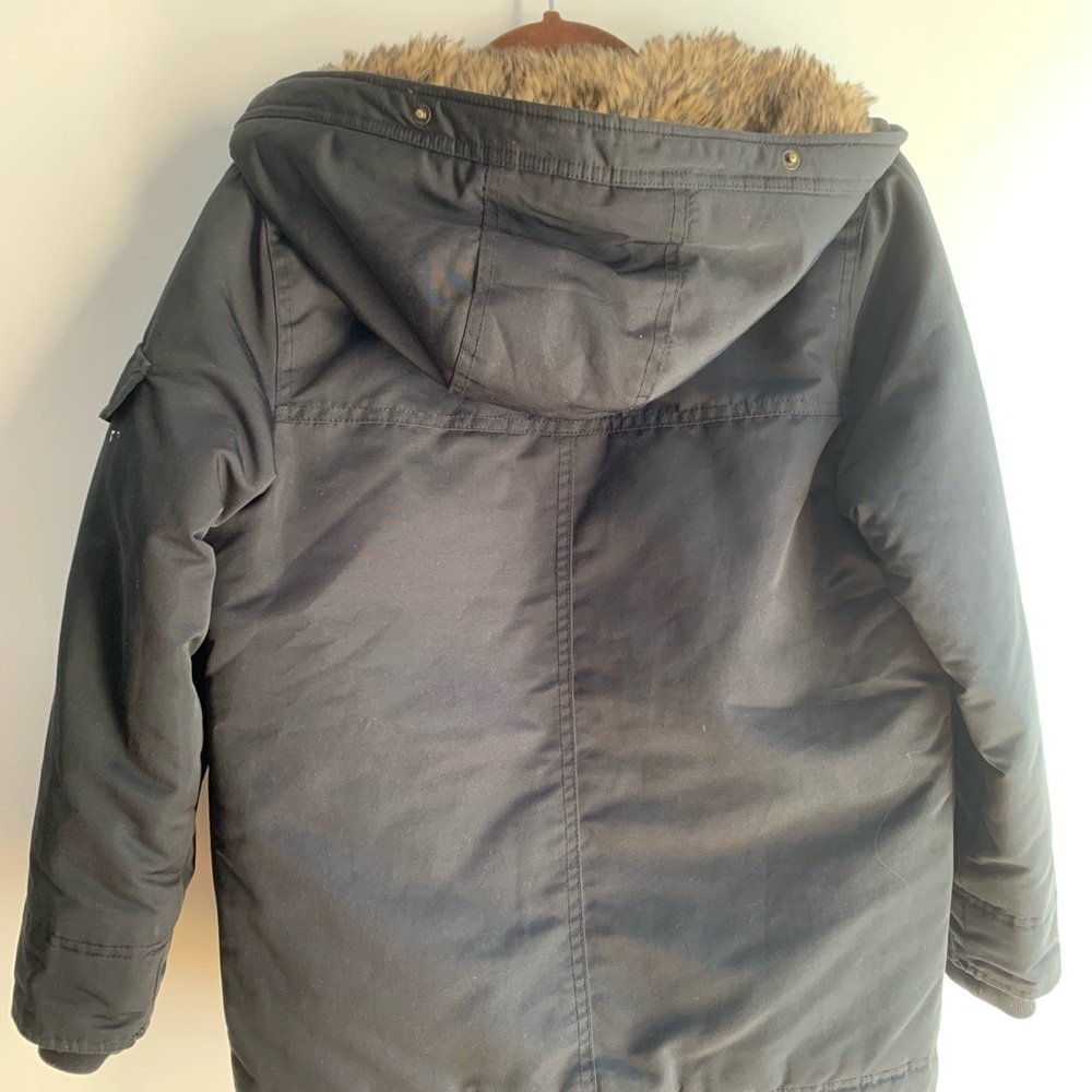 Abercrombie Kids Black Parka with Faux Fur Hood - Picture 3 of 5